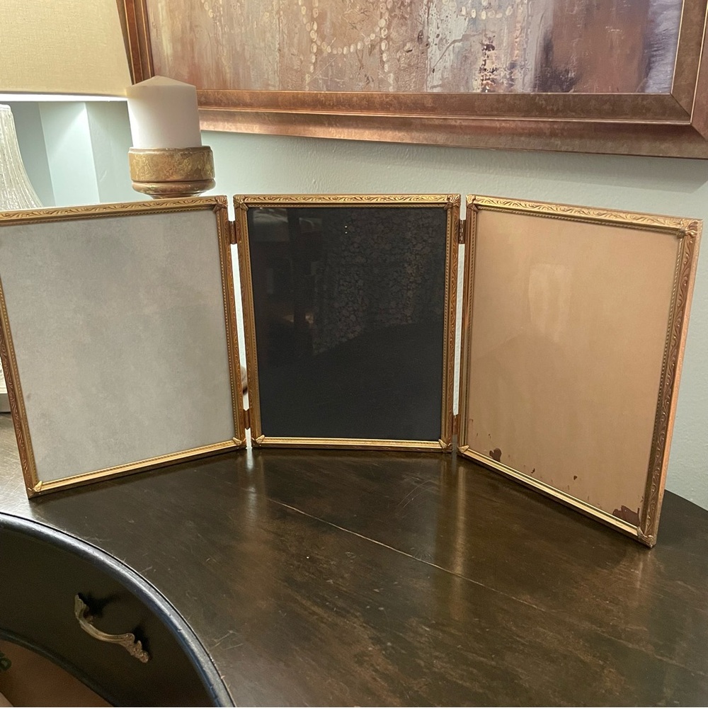 Triple Picture Photo Frame Vintage 8x10 8" x 10" Gold - Picture 6 of 6